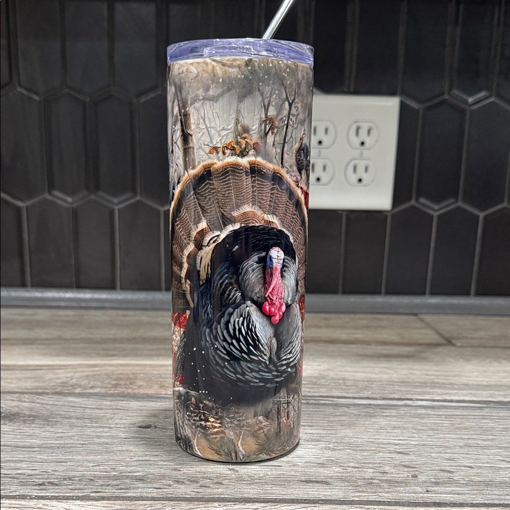 Wildlife Turkey Tumbler with Straw 20oz
